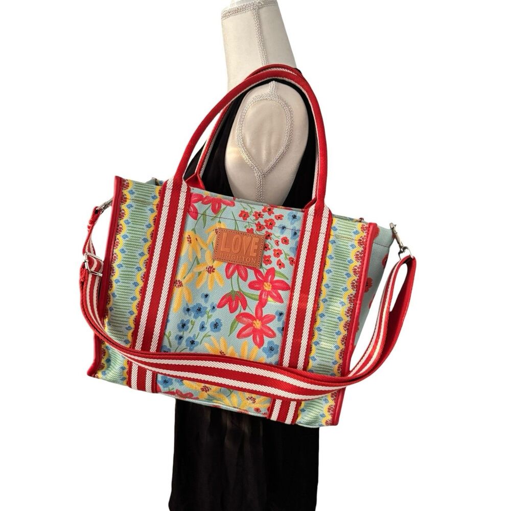 BRIGHTON Painterly Garden Canvas Carryall Tote H10817 $225
